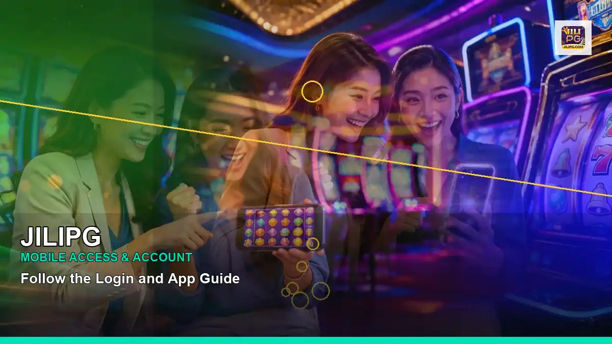 JILIPG lucky reels online slot games featuring an adult Filipina casino host with a panoramic reel composition